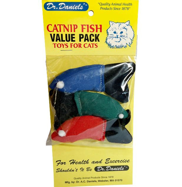 Dr. Daniels Catnip Fish 100% Filled Cat Toy (3 pk)