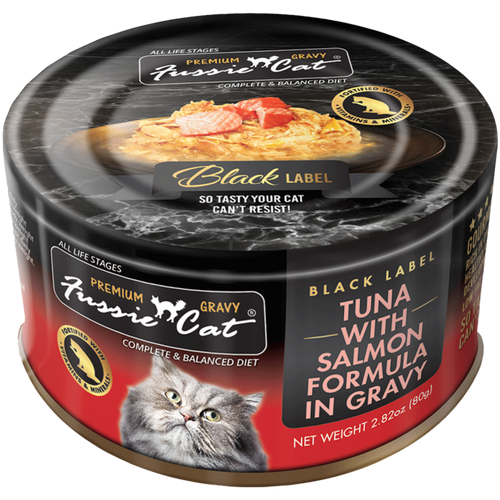 Fussie Cat Black Label Tuna with Salmon Formula in Gravy Wet Cat Food