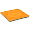 Messy Mutts Framed Spill Resistant Silicone Dog Lick Bowl Mat, Enrichment Dog Feeder (9.5 x 9.5, Orange)