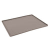 Messy Mutts Silicone Non-Slip Pet Bowl Mat with Raised Edge (16 x 12, Cool Grey)