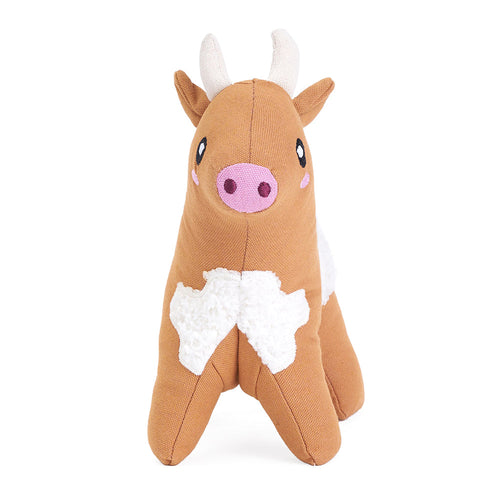 Zippy Paws ecoZippy Cotton Cuddler Cow Dog Toy