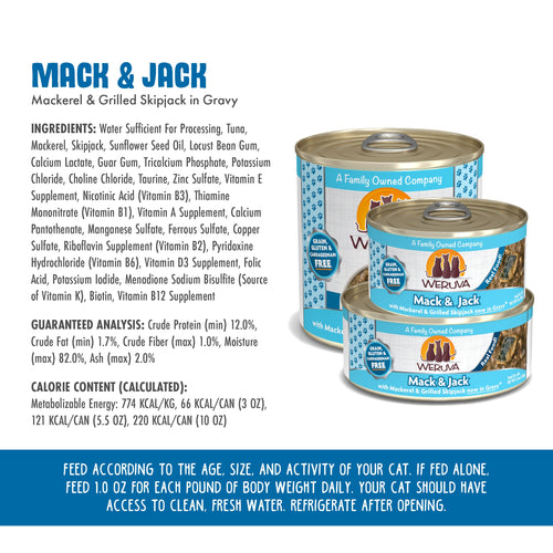 Weruva Mack And Jack With Mackerel and Grilled Skipjack Canned Cat Food