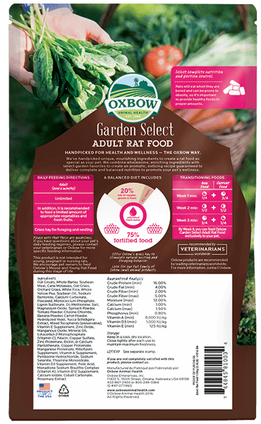 Oxbow Garden Select Adult Rat Food (2.5 lbs)
