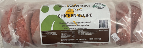 Vermont Pet Food & Supply Raw Chicken Patties Dog Food (5 LB)